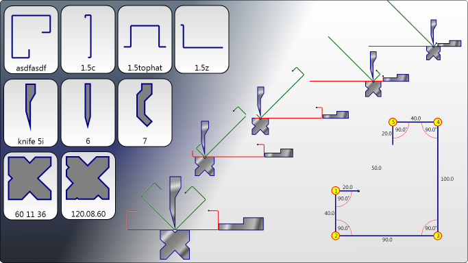 Example Bend Sequence on the Press Brake Controller
